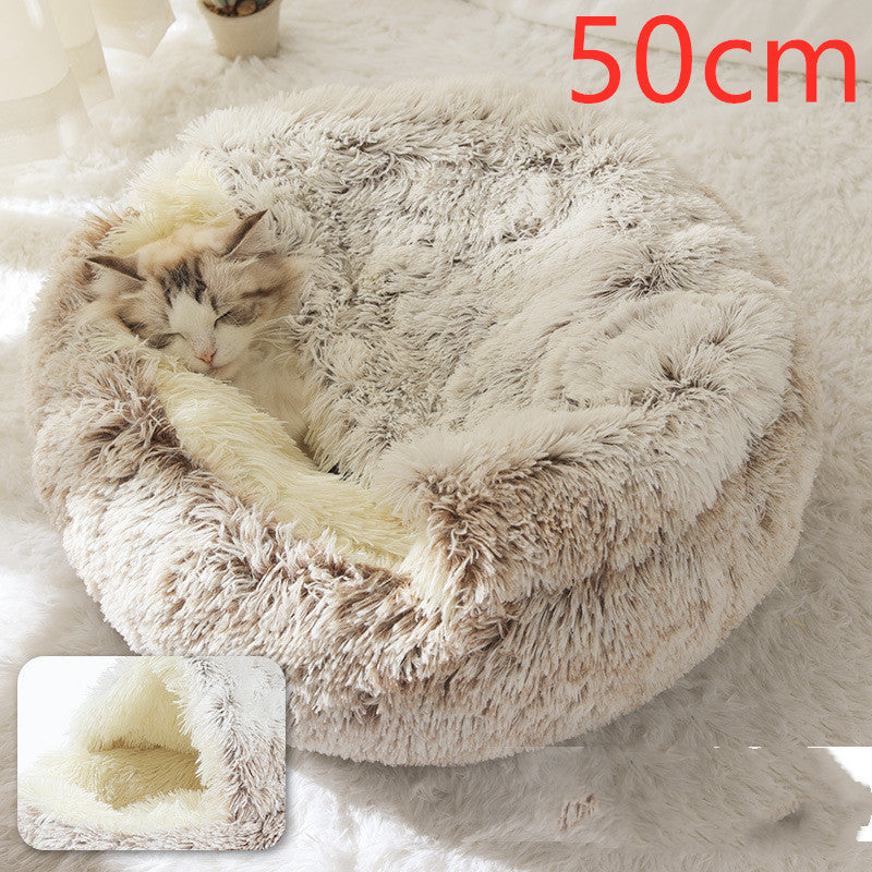 Dog And Cat Winter Warm Bed House for Pets Soft Long Plush - The Nevermore Pet Beds and Furniture