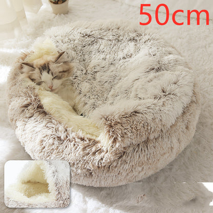 Dog And Cat Winter Warm Bed House for Pets Soft Long Plush - The Nevermore Pet Beds and Furniture