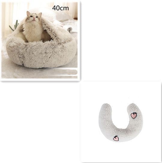 Dog And Cat Winter Warm Bed House for Pets Soft Long Plush - The Nevermore Pet Beds and Furniture