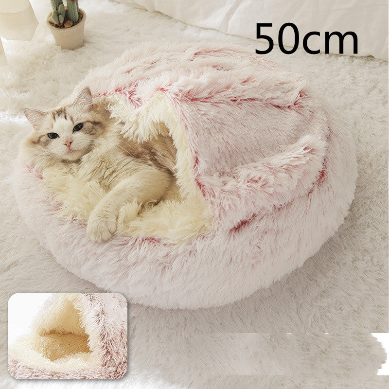 Dog And Cat Winter Warm Bed House for Pets Soft Long Plush - The Nevermore Pet Beds and Furniture