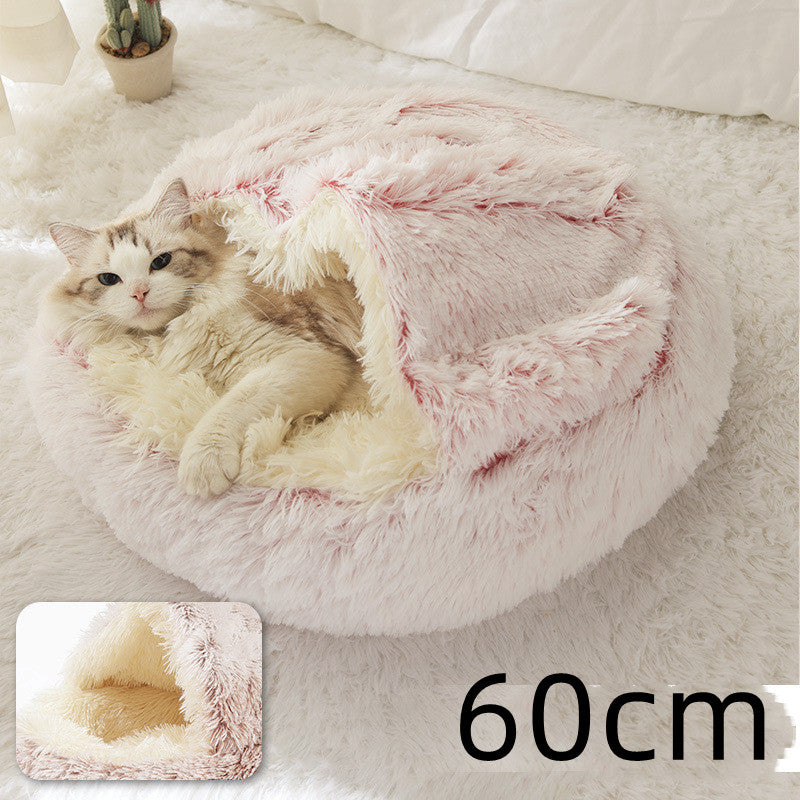 Dog And Cat Winter Warm Bed House for Pets Soft Long Plush - The Nevermore Pet Beds and Furniture