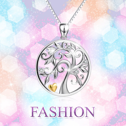 A Tree of Life with a Golden Heart - The Nevermore Pendants 925 Silver