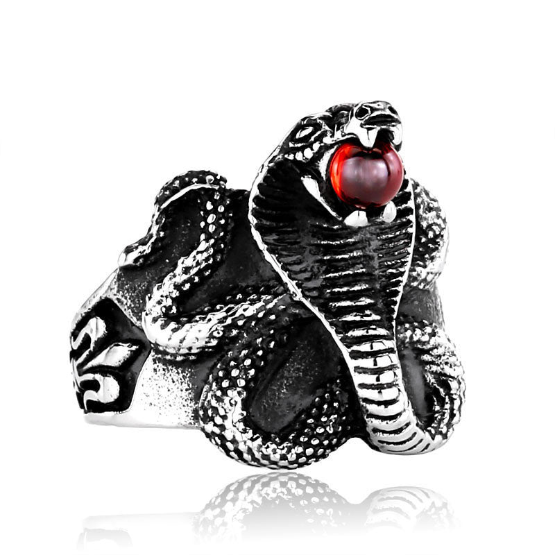 Aggressive king cobra - The Nevermore Gothic ring