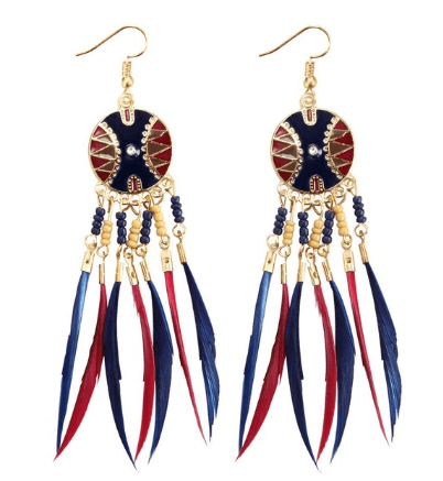 Alfery - The Nevermore Boho Feather Earrings Circle