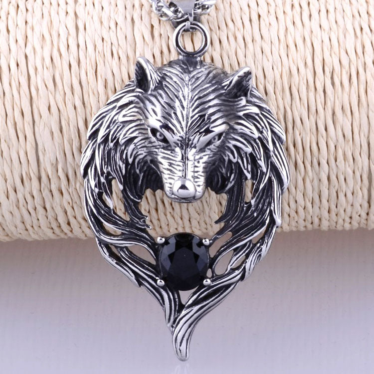 Alpha Fenrir - The Nevermore Gothic Titanium Steel Pendant Necklace