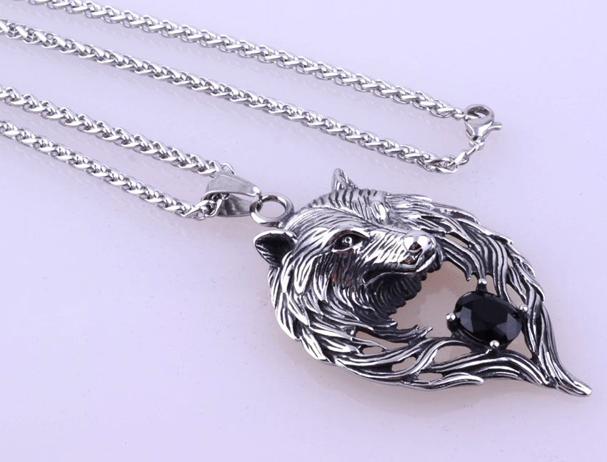 Alpha Fenrir - The Nevermore Gothic Titanium Steel Pendant Necklace