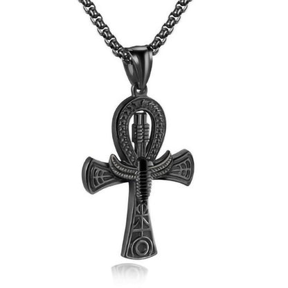 Ankh of Vitality The Nevermore Gothic Pendant Necklace Titanium Steel