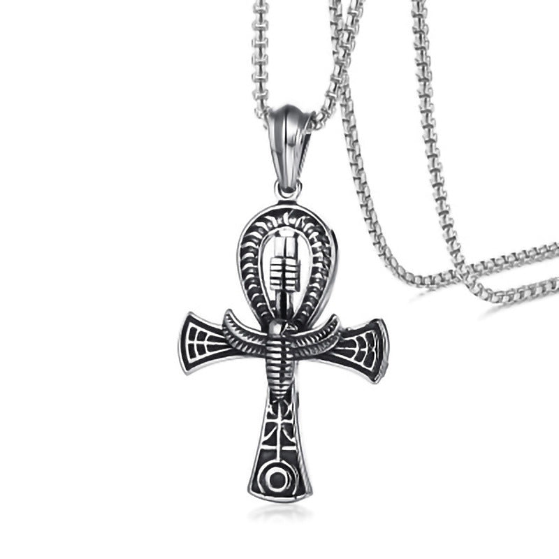 Ankh of Vitality The Nevermore Gothic Pendant Necklace Titanium Steel