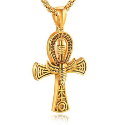 Ankh of Vitality The Nevermore Gothic Pendant Necklace Titanium Steel