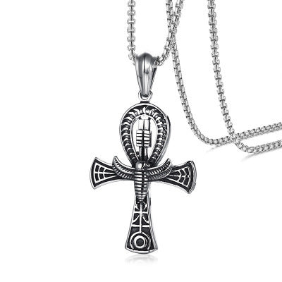 Ankh of Vitality The Nevermore Gothic Pendant Necklace Titanium Steel