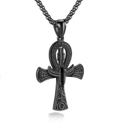 Ankh of Vitality The Nevermore Gothic Pendant Necklace Titanium Steel