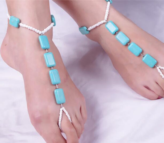 Anklet Barefoot a Summer Jewelry for your Leg - The Nevermore Boho Anklet Barefoot Sandals