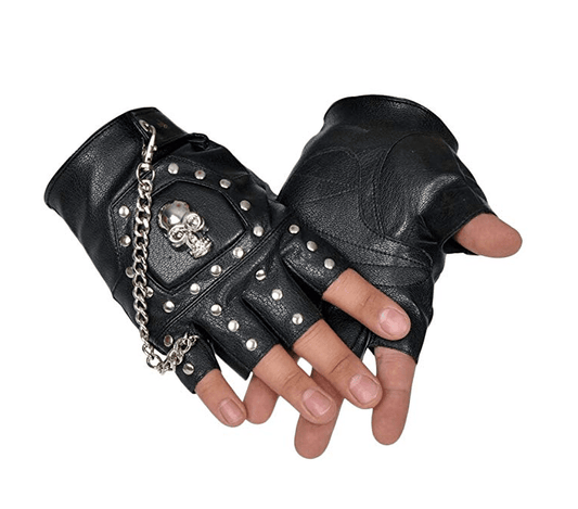 Experience a touch of gothic style with Axel Mudhollow - The Nevermore Gothic Gloves Fingerless. Made of high-quality PU leather for a classic punk look, they are perfect for motorcycles, outdoor activities, street dancing or a night out on the town. They are machine washable. These gloves are the perfect combination for style and comfort.