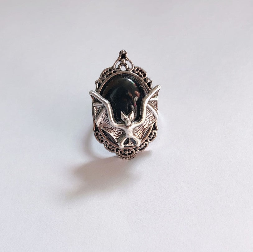 Bat black gem - The Nevermore Gothic Ring