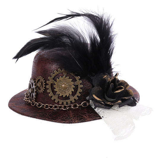 Stay ahead of the trends with Nevermore's Bell Jewkes. This amazing accessory is made with a blend of fabric, alloy and polyurethane and is designed with semi-manual/semi-mechanical craftsmanship. It features a classic mini hat style with a feather hat finish to show off your unique personal style. One size fits all.