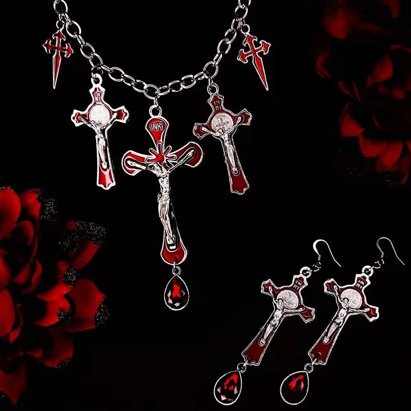 Bellona Spritz - The Nevermore Set Pendant & Earrings Cross