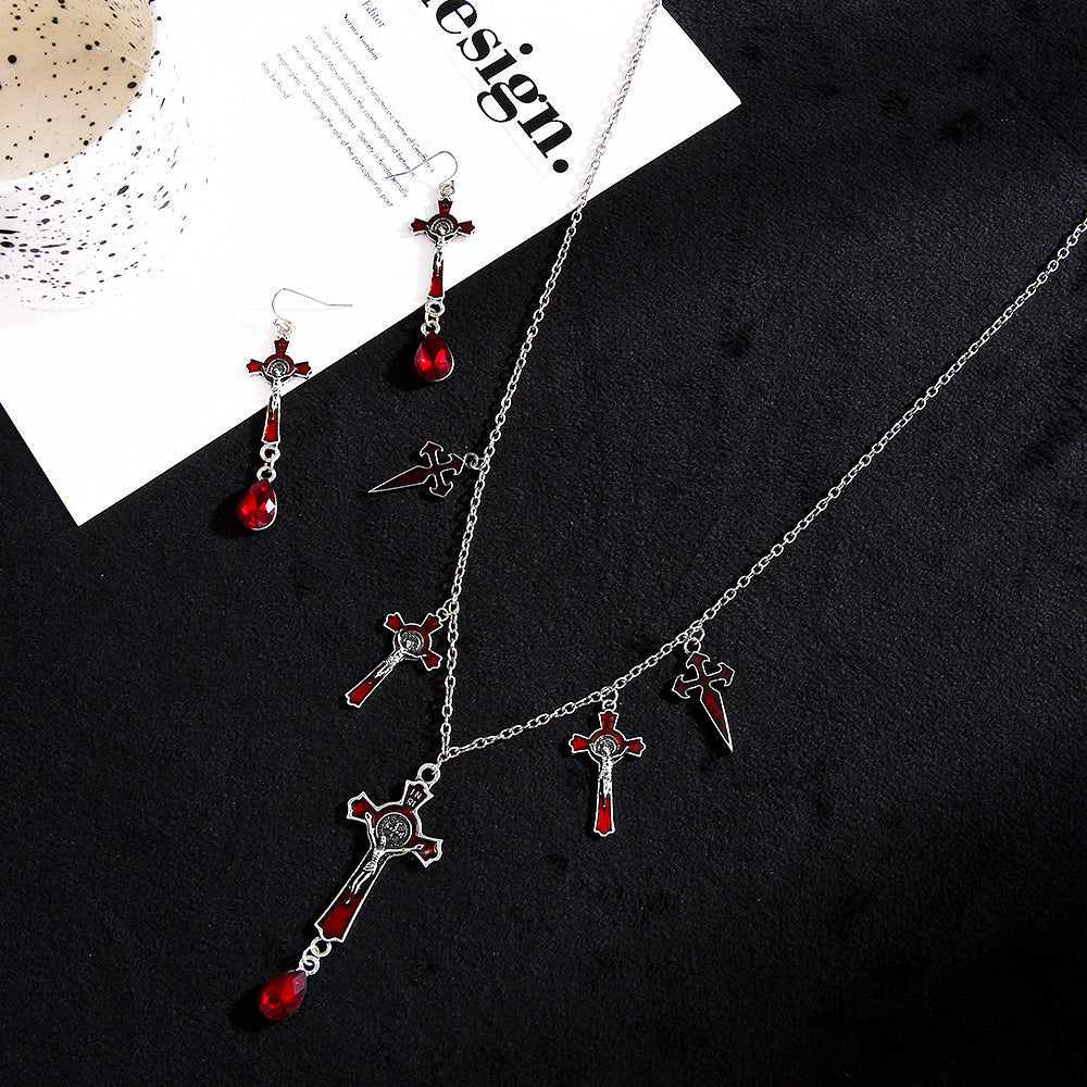 Bellona Spritz - The Nevermore Set Pendant & Earrings Cross