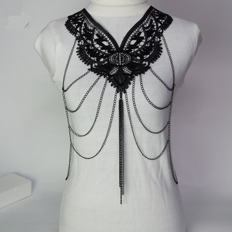 Black tassel lace - The Nevermore Gothic Body Chain