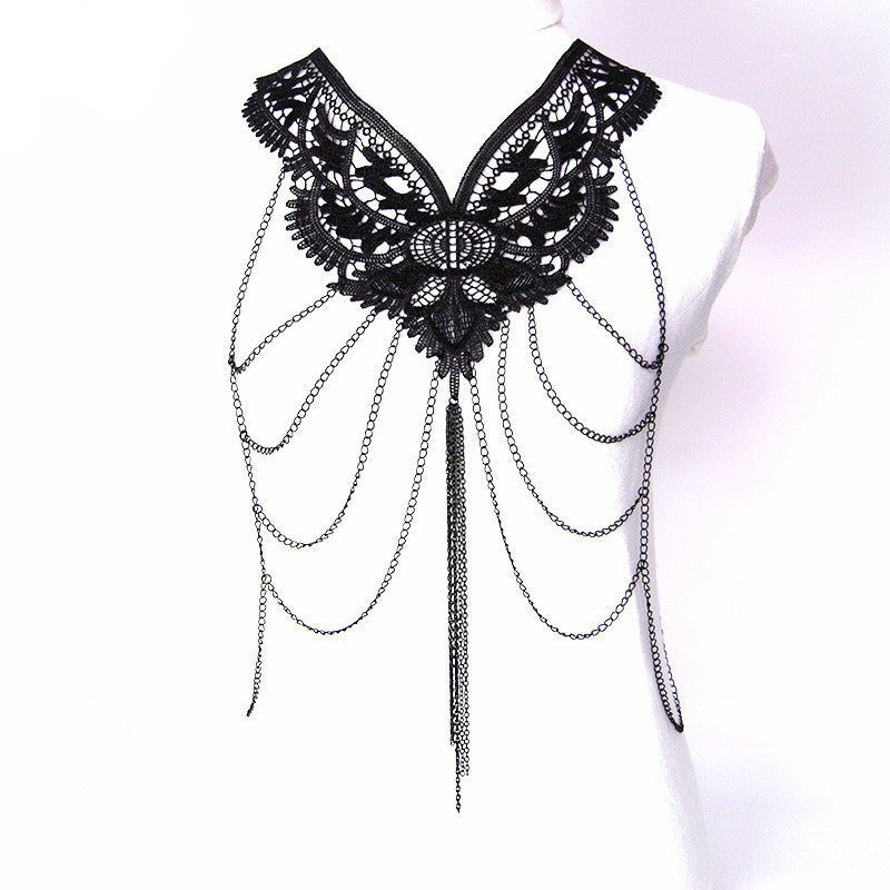 Black tassel lace - The Nevermore Gothic Body Chain