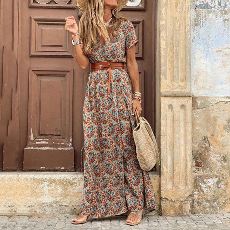 Bohemian Sleeve Dress with V Neckline - The Nevermore Boho Dresses