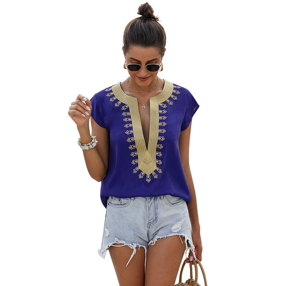 Bohemian short sleeve - The Nevermore Boho Blouses