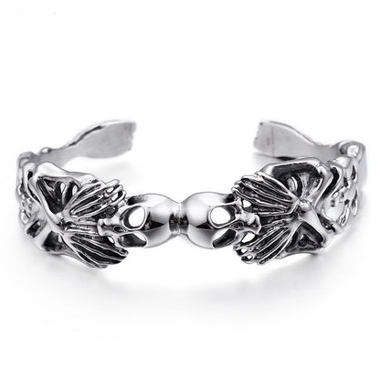 Bony Ensemble - The Nevermore Gothic Stainless Steel Opening Bracelet