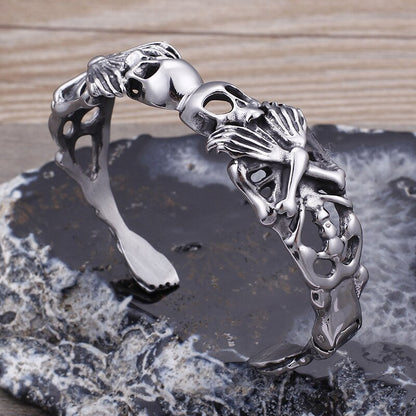 Bony Ensemble - The Nevermore Gothic Stainless Steel Opening Bracelet