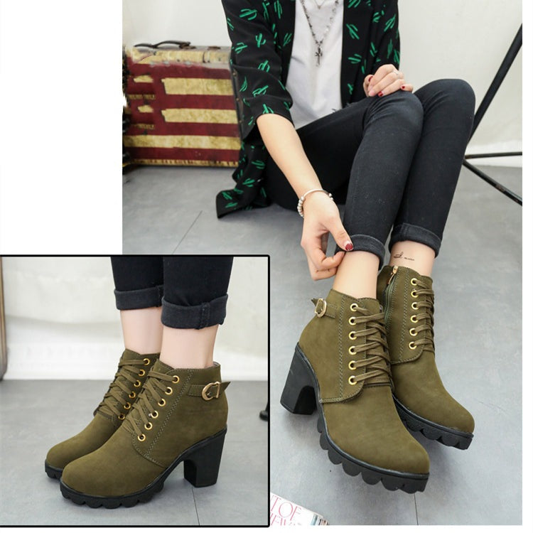 Boots with Chunky Heel - The Nevermore Shoes for Woman