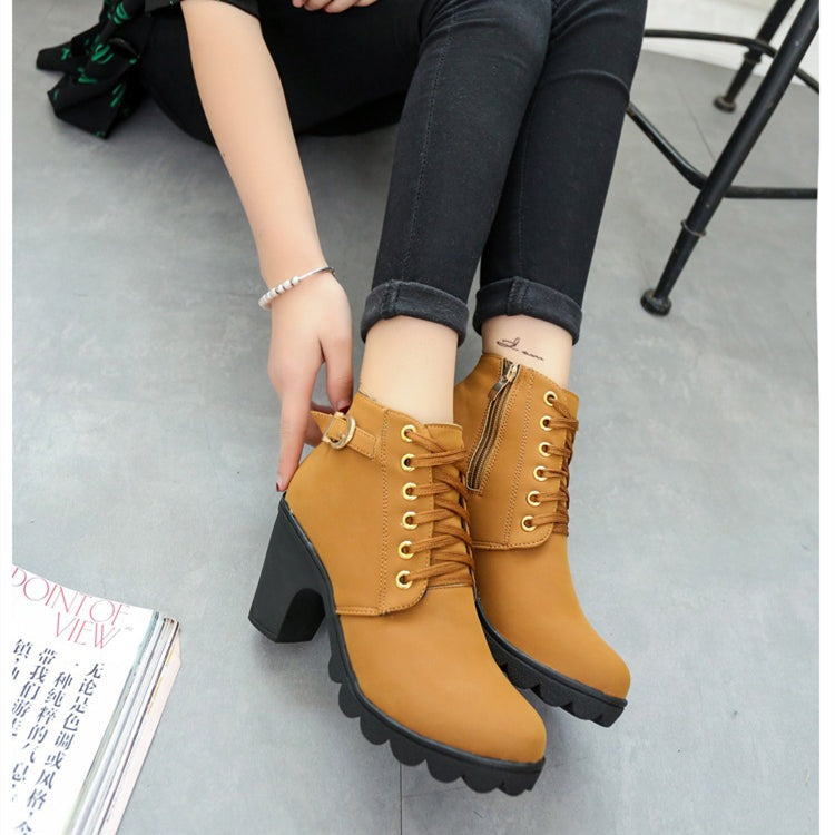 Boots with Chunky Heel - The Nevermore Shoes for Woman