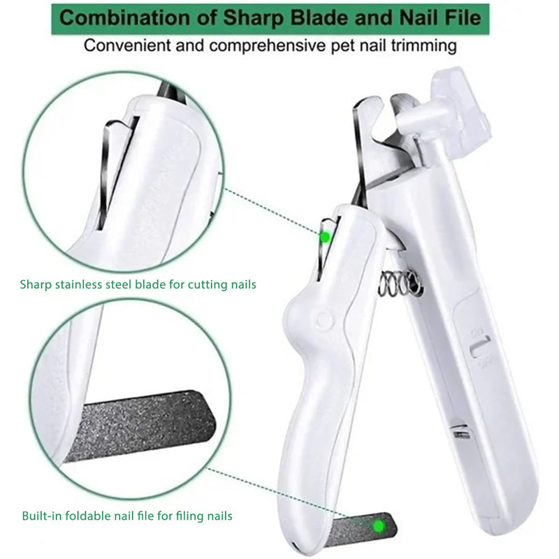 BrightClip Pet Nail Clippers: Professional Trimmer Tool with LED Light for Dogs and Cats - The Nevermore Grooming Supplies