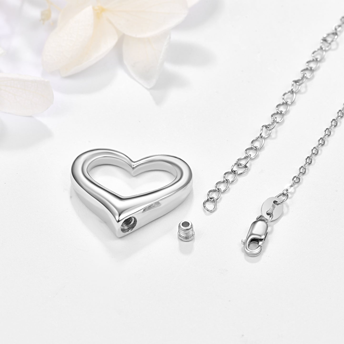 Carefree Elegance - The Nevermore Heart Urn Necklace 925 Sterling Silve