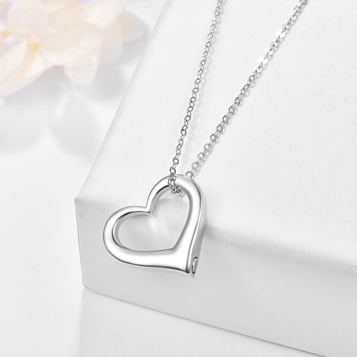 Carefree Elegance - The Nevermore Heart Urn Necklace 925 Sterling Silve