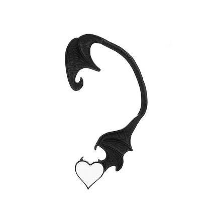 Carmila Rune 3 style - The Nevermore Gothic Ear-wrap Ear-cuff Earring Retro Punk Bat Heart Ear Hanging Single Creative