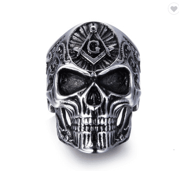 Caspian Lament - The Nevermore Gothic Stainless steel skull ring