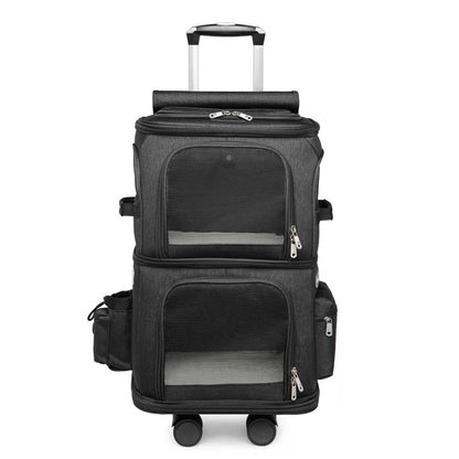 Cat Bag Pet Trolley Case Large Capacity Double Layer