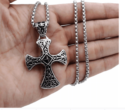 Celtic Knot Cross The Nevermore Gothic Pendant Necklace Titanium Steel