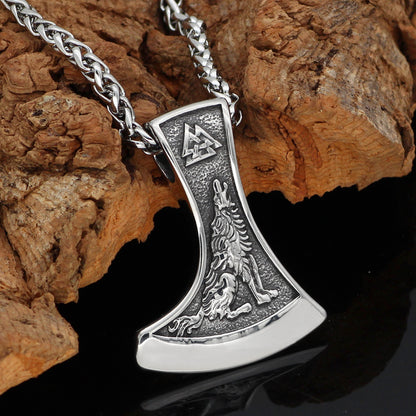 Celtic Wolf Titanium Steel Pendant Necklace Viking Norse