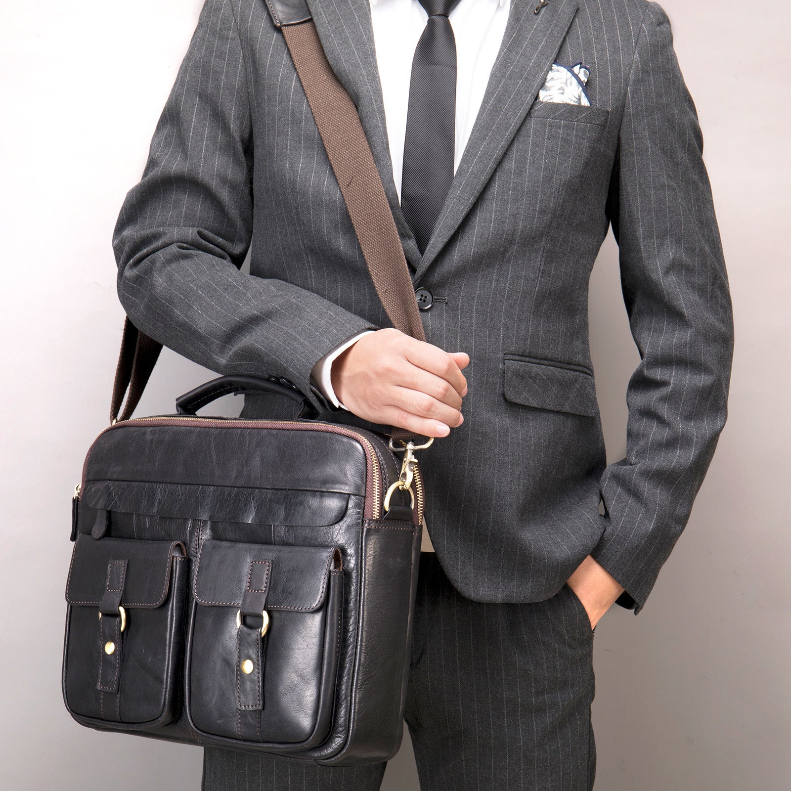 City Sidekick - The Nevermore Men's Leather Messenger Bag