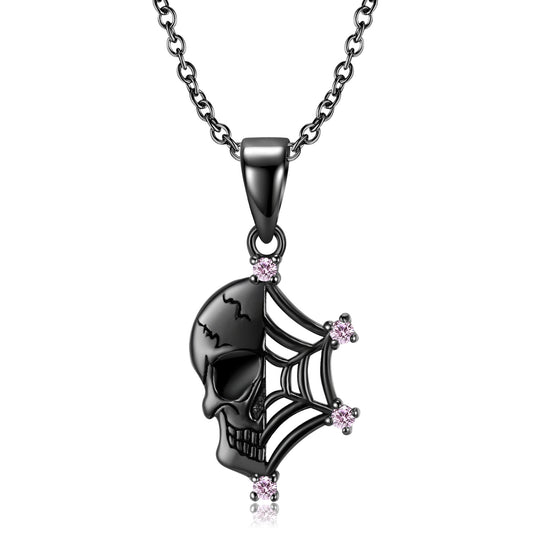 Cobweb Skull - The Nevermore Gothic Pendant Silver S925 Plating