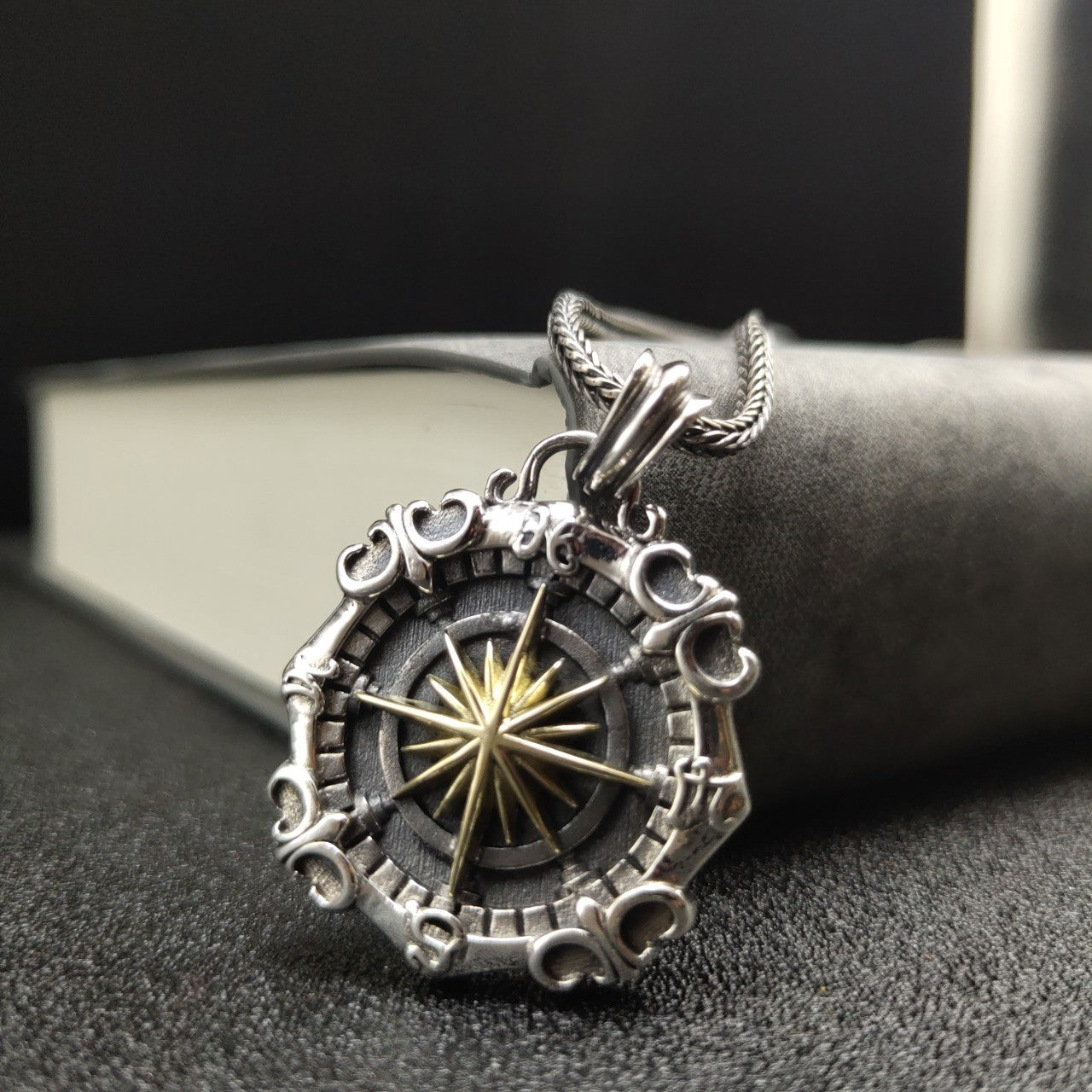 Compass - The Nevermore Pendant S925 Sterling Silver Men's Necklace