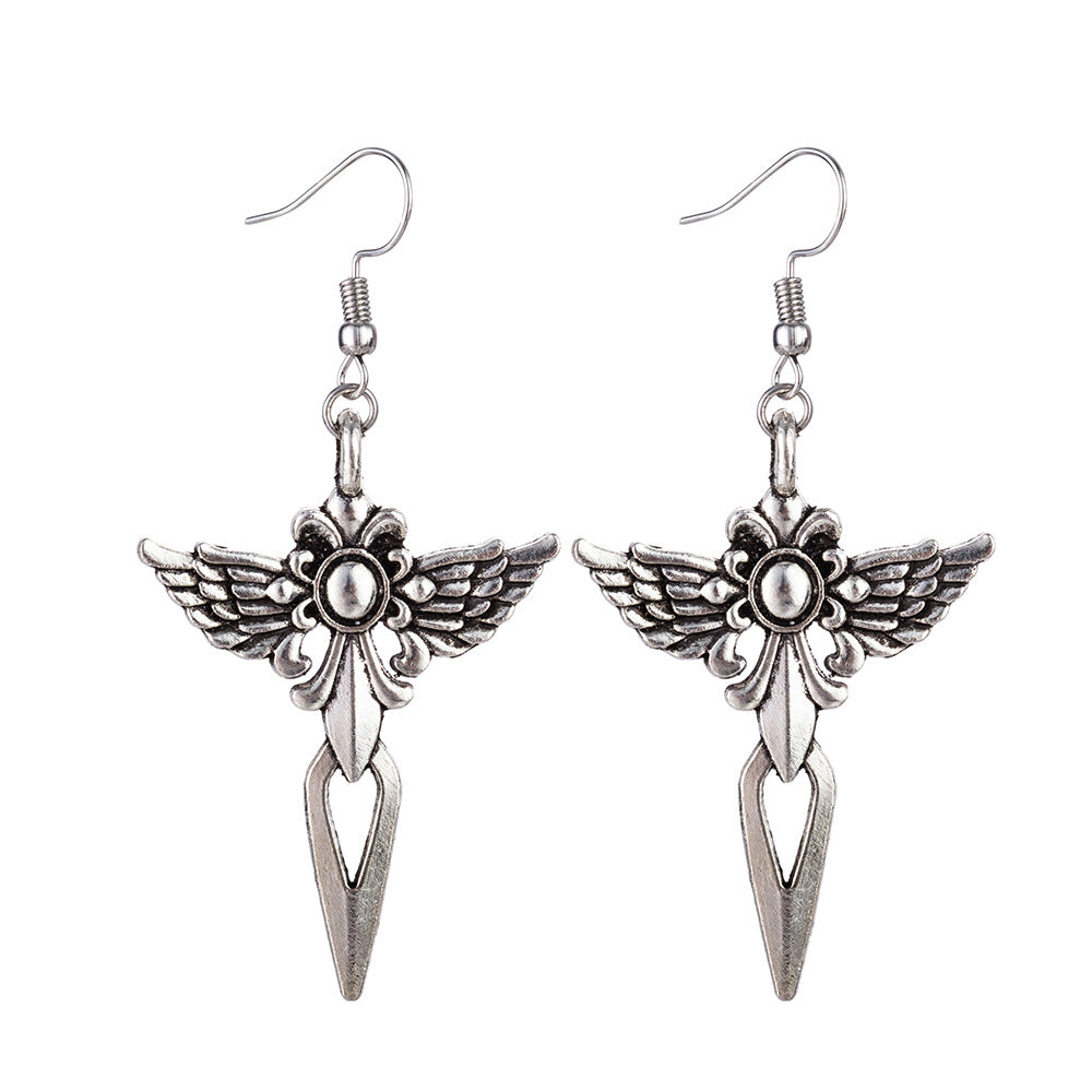 Cora Death - The Nevermore Gothic Earrings Angel Wings