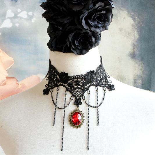 Coraline Bloodmoon - The Nevermore Gothic Choker Necklace