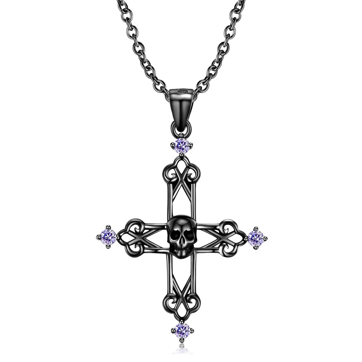 Cross Skull Silver - The Nevermore Gothic Pendant S925 Silver