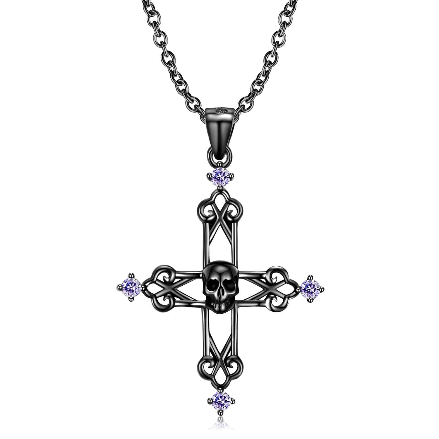 Cross Skull Silver - The Nevermore Gothic Pendant S925 Silver