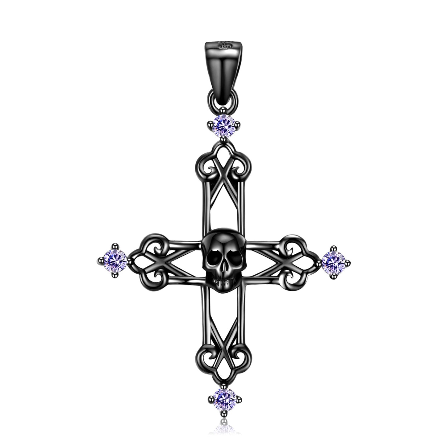 Cross Skull Silver - The Nevermore Gothic Pendant S925 Silver