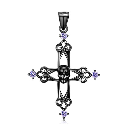 Cross Skull Silver - The Nevermore Gothic Pendant S925 Silver