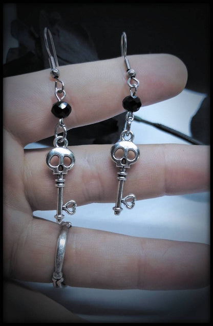 Crypt Coil Skull - The Nevermore Gothic Earrings