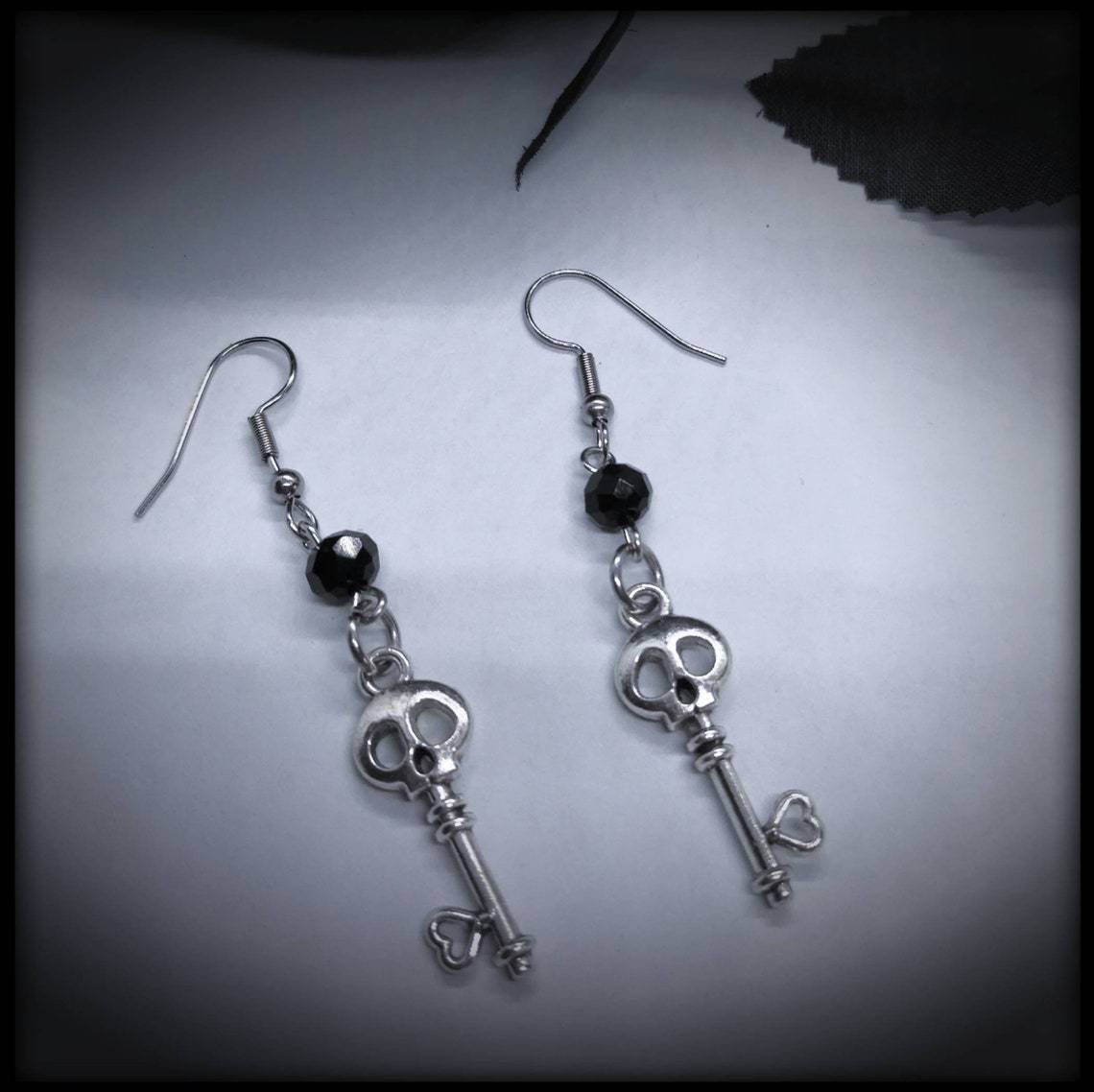 Crypt Coil Skull - The Nevermore Gothic Earrings