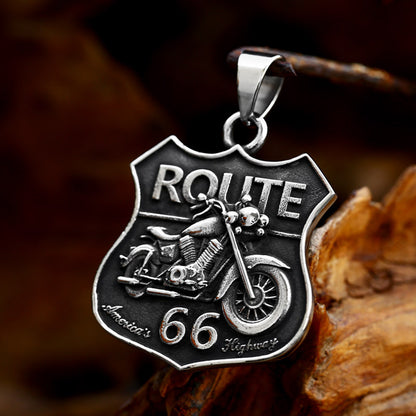 DM Route 66 - The Nevermore Gothic Pendant Stainless Steel Necklace