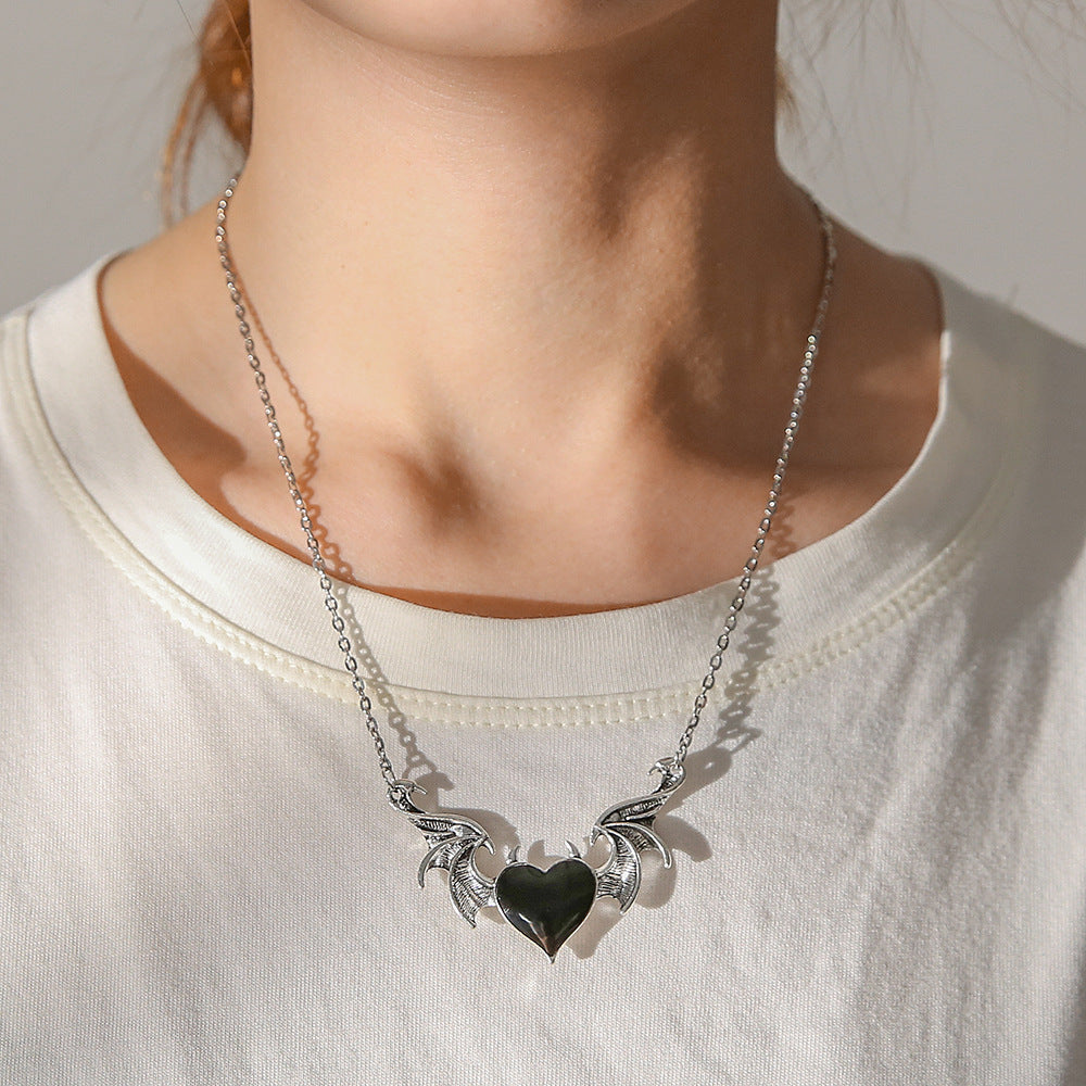 Dark Essence - The Nevermore Gothic Heart Shaped Pendant - Necklace